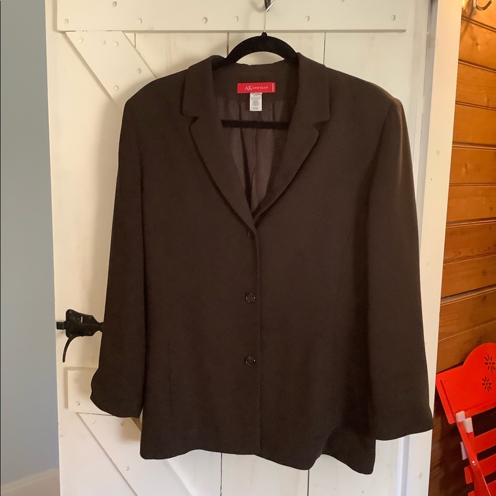 Ann Klein brown suit, skirt and jacket